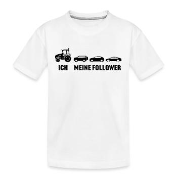 traktor ich meine follower trecker landwirt - Kinder Premium Bio T-Shirt - Weiß - Vorne