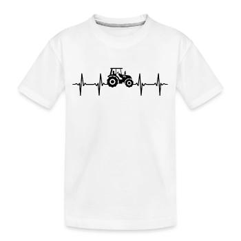 traktor herzschlag bauer trecker t-shirt landwirt - Kinder Premium Bio T-Shirt - Weiß - Vorne
