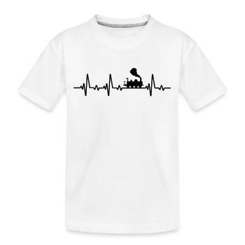 Model Railway Heartbeat Railway Locomotive - Kids' Premium Organic T-Shirt - white - Front