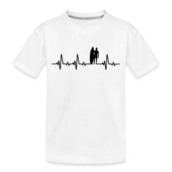 Surf Herzschlag Surfen Surfer - Kinder Premium Bio T-Shirt - Weiß - Vorne