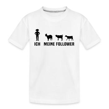 Ich und meine follower ziege ziegen - Kinder Premium Bio T-Shirt - Weiß - Vorne