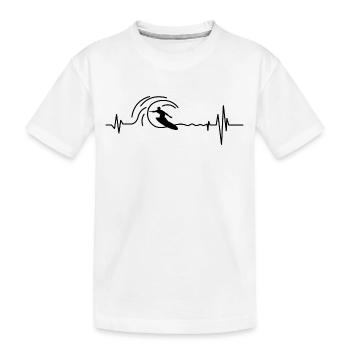 Surf Herzschlag Surfen Surfer - Kinder Premium Bio T-Shirt - Weiß - Vorne
