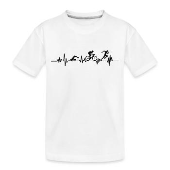 triathletin herzschlag triathlon triathlete - Kinder Premium Bio T-Shirt - Weiß - Vorne