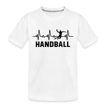 Handball heartbeat handball player - Kids' Premium Organic T-Shirt - white - Front