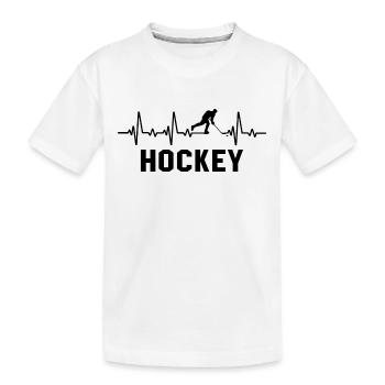 Hockey heartbeat hockey hockey players - Kids' Premium Organic T-Shirt - white - Front
