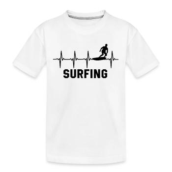 Surf Herzschlag Surfer Surfen - Kinder Premium Bio T-Shirt - Weiß - Vorne