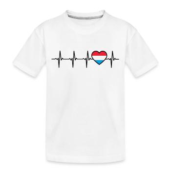 Luxemburg Herzschlag Flagge Luxemburger - Kinder Premium Bio T-Shirt - Weiß - Vorne