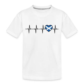 Schottland Herzschlag Flagge Schotte - Kinder Premium Bio T-Shirt - Weiß - Vorne