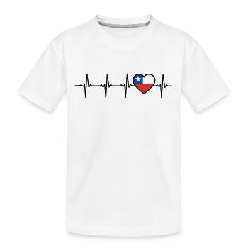 Chile Herzschlag Flagge Chilene - Kinder Premium Bio T-Shirt - Weiß - Vorne