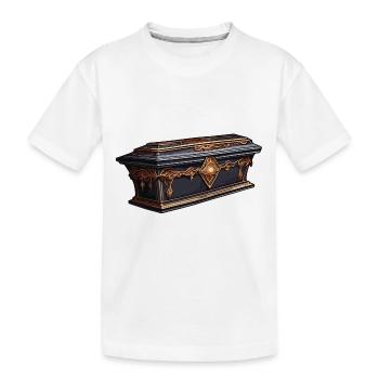 Sarg / Letzte Ruhestätte / Erde / Bestattung - Kinder Premium Bio T-Shirt - Weiß - Vorne