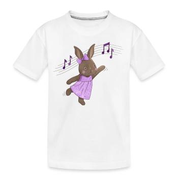 Rabbit Dancing Rabbit Music Easter Ballerina - Kids' Premium Organic T-Shirt - white - Front