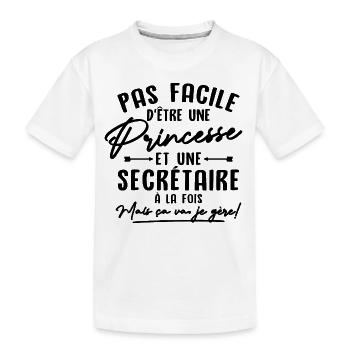 Princesse et Secrétaire - T-shirt bio Premium Enfant - blanc - Devant