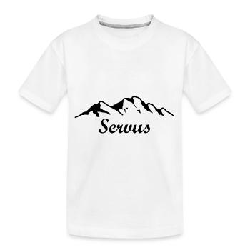 Berge Servus - Kinder Premium Bio T-Shirt - Weiß - Vorne