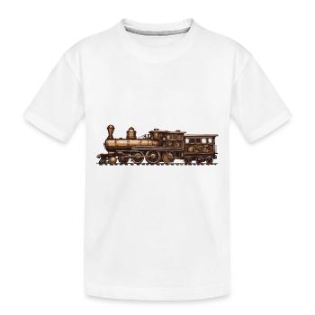 Zug / Lokomotive / Dampflok / Eisenbahn / Lock - Kinder Premium Bio T-Shirt - Weiß - Vorne