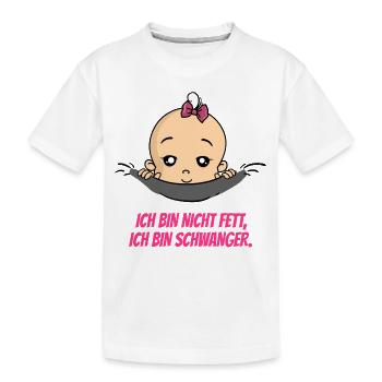 Ich Bin Nicht Fett Schwangerschaft Baby - Kinder Premium Bio T-Shirt - Weiß - Vorne