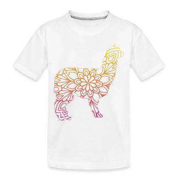 Alpaka Mandala - Kinder Premium Bio T-Shirt - Weiß - Vorne