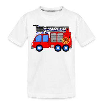 Fire engine children - Kids' Premium Organic T-Shirt - white - Front