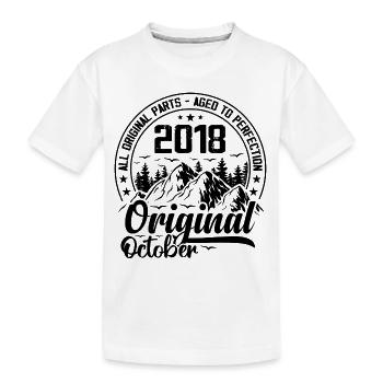 2018 octobre Original : 6 Ans cadeau Anniversaire - T-shirt bio Premium Enfant - blanc - Devant