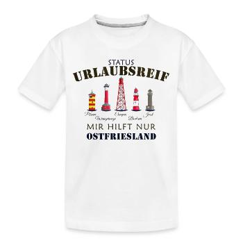 La Frise orientale prête pour les vacances, la mer du Nord allemande - T-shirt bio Premium Enfant - blanc - Devant