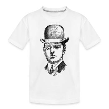 Gentleman avec melon en noir - T-shirt bio Premium Enfant - blanc - Devant