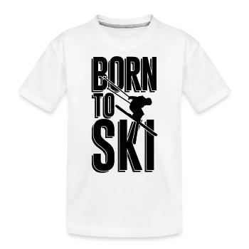 Born to Ski - Kinder Premium Bio T-Shirt - Weiß - Vorne