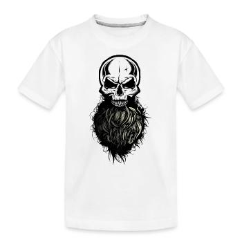 skull head of death hipster skull beard beard - Kids' Premium Organic T-Shirt - white - Front