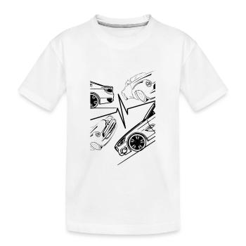 Un cœur pour les voitures - T-shirt bio Premium Enfant - blanc - Devant