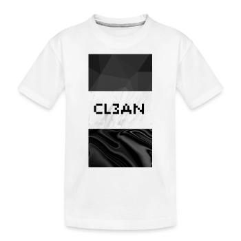 clean - Kinder Premium Bio T-Shirt - Weiß - Vorne