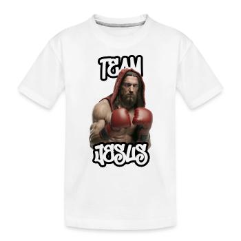 Team Jesus - Jesus als Boxer - Kinder Premium Bio T-Shirt - Weiß - Vorne