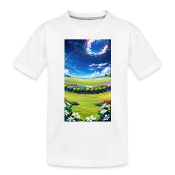 Landschaft mit 4 Bereichen, Generative KI - Kinder Premium Bio T-Shirt - Weiß - Vorne