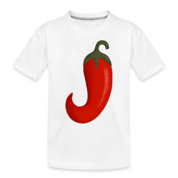 scharfe Chilischote - Kinder Premium Bio T-Shirt - Weiß - Vorne