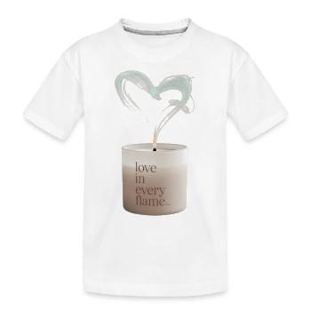 LES BOUGIES S’AIMENT DANS CHAQUE FLAMME - T-shirt bio Premium Enfant - blanc - Devant