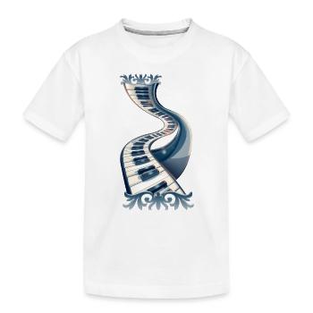 Eleganz in Klaviertasten und Blumen. - Kinder Premium Bio T-Shirt - Weiß - Vorne