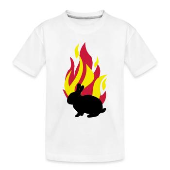 Hase mit Feuer - Kinder Premium Bio T-Shirt - Weiß - Vorne
