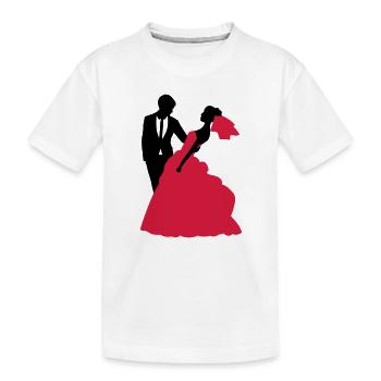 Mariage, Mariée, Le marié - T-shirt bio Premium Enfant - blanc - Devant