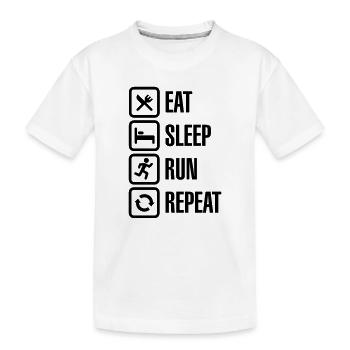 Eat sleep run repeat - T-shirt bio Premium Enfant - blanc - Devant