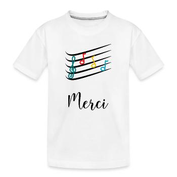 MAÎTRESSE. MAITRE. MERCI. MERCI MAÎTRESSE - T-shirt bio Premium Enfant - blanc - Devant