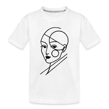 Black Geometric Human - Kids' Premium Organic T-Shirt - white - Front