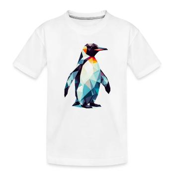 Polygonal Penguin - Kids' Premium Organic T-Shirt - white - Front