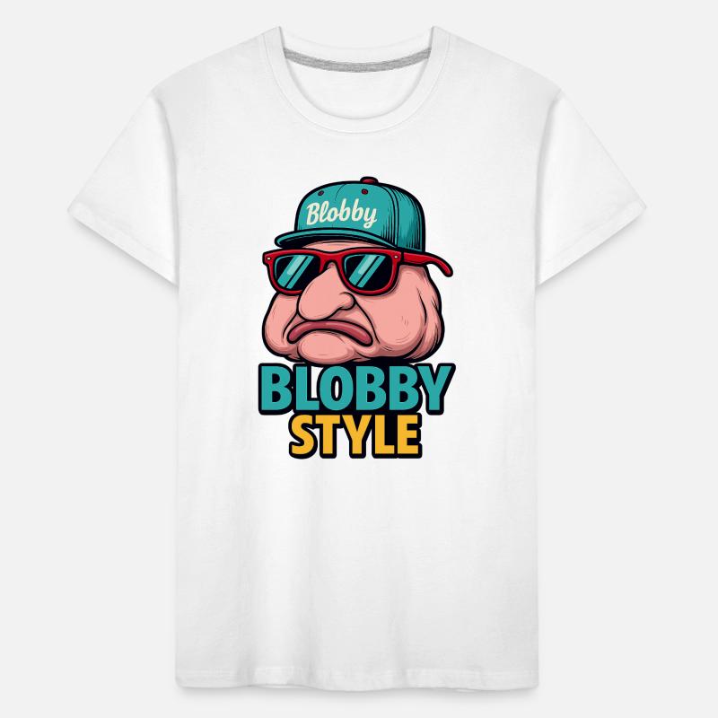 Blobby Style Cartoon Tee Kinder Premium Bio T-Shirt