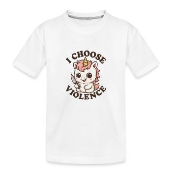 Licorne rebelle – I Choose Violence - T-shirt bio Premium Enfant - blanc - Devant