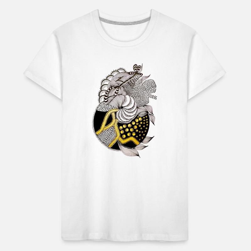 Fish pattern with gold accent Kids' Premium Organic T-Shirt