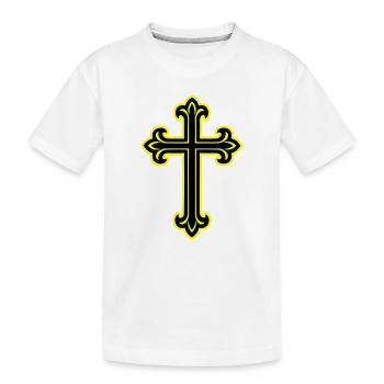 Kreuz Symbol Christlich - Kinder Premium Bio T-Shirt - Weiß - Vorne