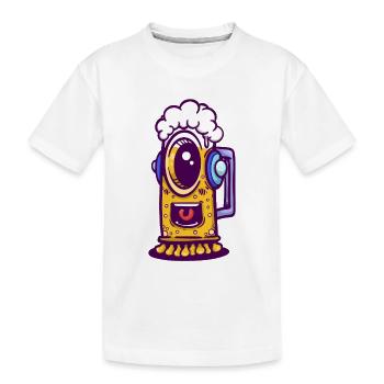 Ojo Coffee Maker with Headphones - Kids' Premium Organic T-Shirt - white - Front