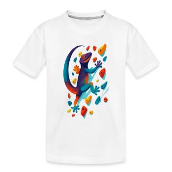 Bouldering Gecko Climbing Animal Climbing Lizard Gift - Kids' Premium Organic T-Shirt - white - Front