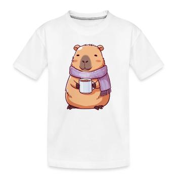 Capybara mignon cosy – Animal kawaii - T-shirt bio Premium Enfant - blanc - Devant