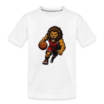 Mascotte du Lion Basketball - T-shirt bio Premium Enfant - blanc - Devant