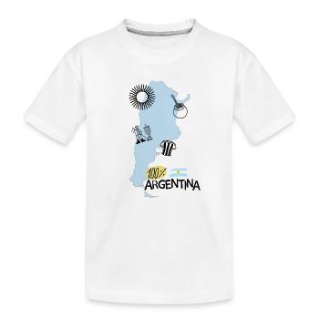 100% Argentina - Kinder Premium Bio T-Shirt - Weiß - Vorne