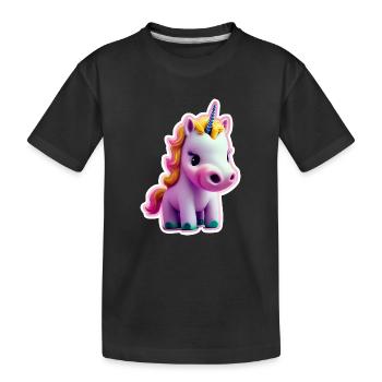 Unicorn - Kids' Premium Organic T-Shirt - black - Front
