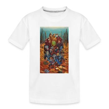Strange horror family picnic scene - Kids' Premium Organic T-Shirt - white - Front